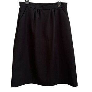 Vintage Cape Cod Match-Mates Black A-Line Skirt Size 14 Made In USA Button Top